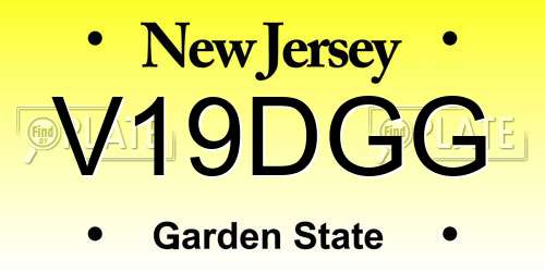 V19DGG New Jersey License Plate