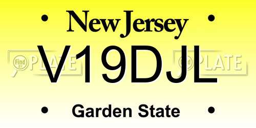 V19DJL New Jersey License Plate