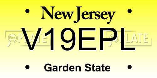 V19EPL New Jersey License Plate