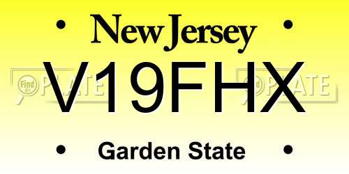 V19FHX New Jersey License Plate