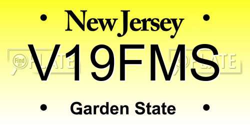 V19FMS New Jersey License Plate