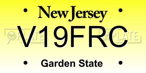 V19FRC New Jersey License Plate
