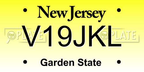 V19JKL New Jersey License Plate