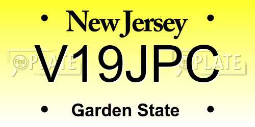 V19JPC New Jersey License Plate