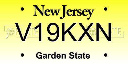 V19KXN New Jersey License Plate