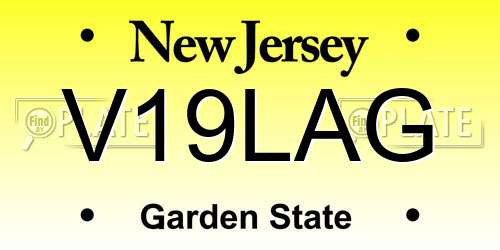V19LAG New Jersey License Plate