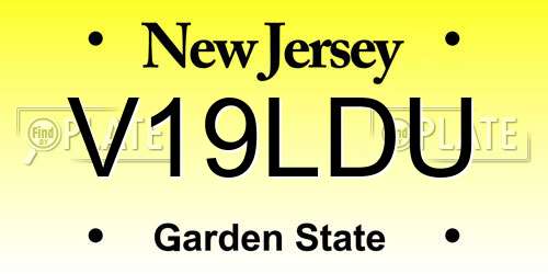 V19LDU New Jersey License Plate