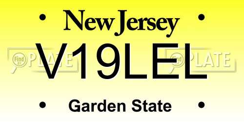 V19LEL New Jersey License Plate