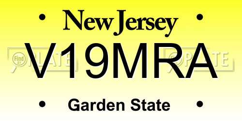 V19MRA New Jersey License Plate