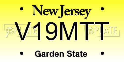 V19MTT New Jersey License Plate