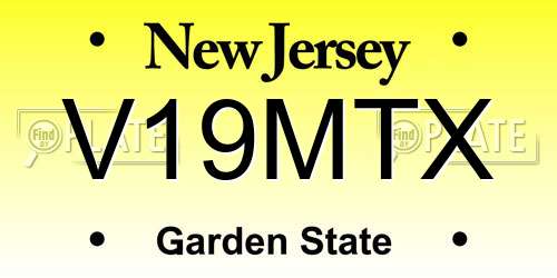 V19MTX New Jersey License Plate