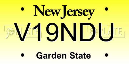 V19NDU New Jersey License Plate