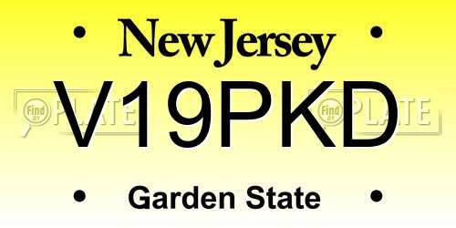 V19PKD New Jersey License Plate