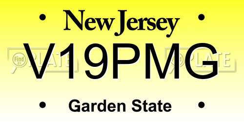 V19PMG New Jersey License Plate