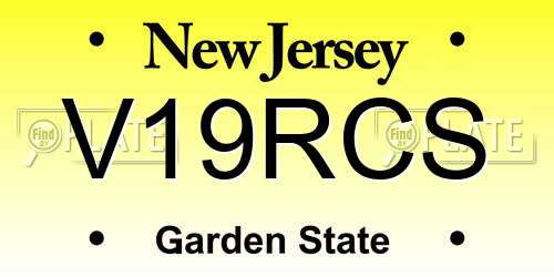 V19RCS New Jersey License Plate