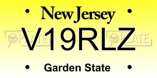 V19RLZ New Jersey License Plate