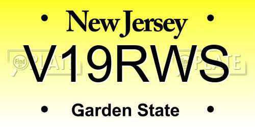 V19RWS New Jersey License Plate