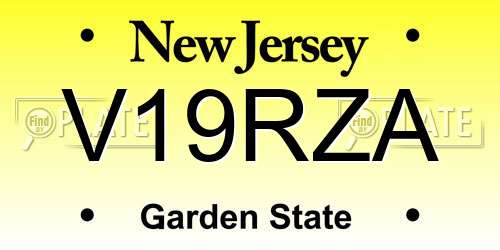 V19RZA New Jersey License Plate