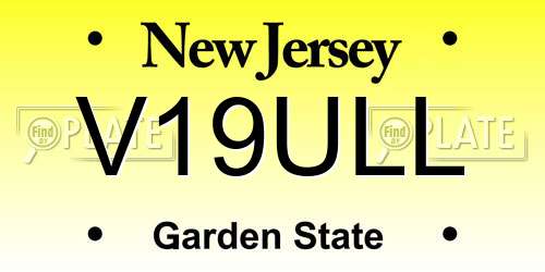 V19ULL New Jersey License Plate