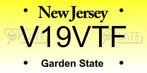 V19VTF New Jersey License Plate