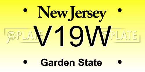 V19W New Jersey License Plate