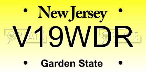 V19WDR New Jersey License Plate