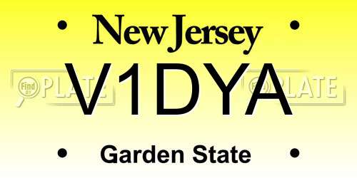 V1DYA New Jersey License Plate