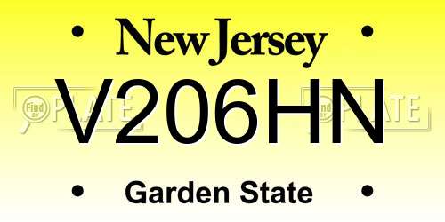 V206HN New Jersey License Plate