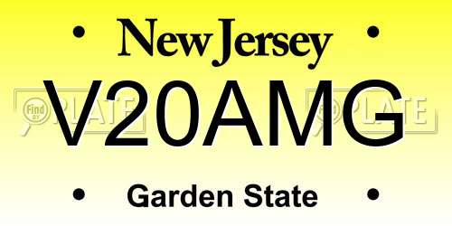 V20AMG New Jersey License Plate