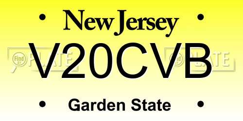 V20CVB New Jersey License Plate