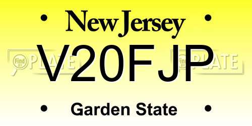V20FJP New Jersey License Plate