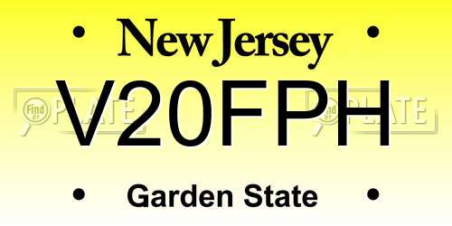 V20FPH New Jersey License Plate