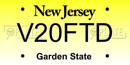 V20FTD New Jersey License Plate