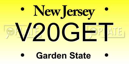 V20GET New Jersey License Plate