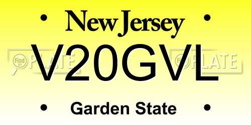 V20GVL New Jersey License Plate