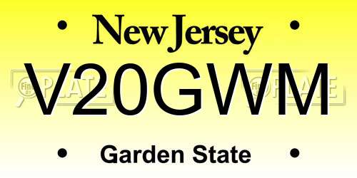 V20GWM New Jersey License Plate