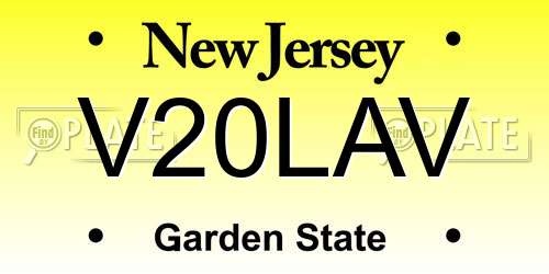 V20LAV New Jersey License Plate