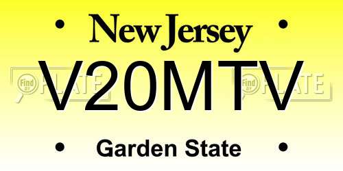 V20MTV New Jersey License Plate