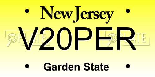 V20PER New Jersey License Plate