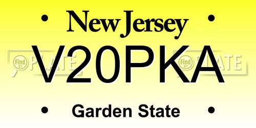 V20PKA New Jersey License Plate