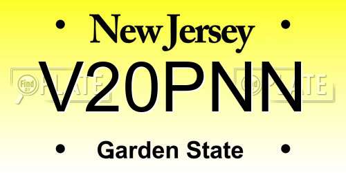 V20PNN New Jersey License Plate