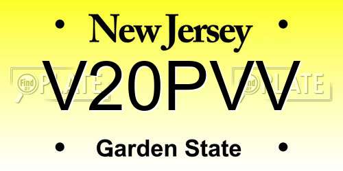 V20PVV New Jersey License Plate