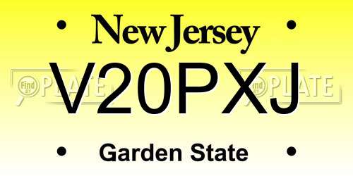 V20PXJ New Jersey License Plate