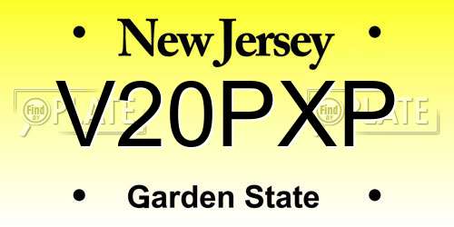 V20PXP New Jersey License Plate