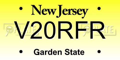 V20RFR New Jersey License Plate