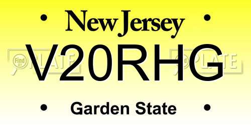 V20RHG New Jersey License Plate