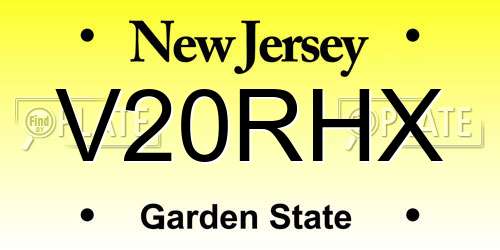 V20RHX New Jersey License Plate