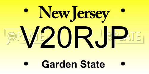 V20RJP New Jersey License Plate