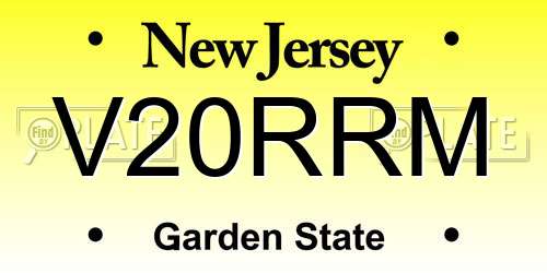 V20RRM New Jersey License Plate