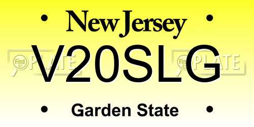 V20SLG New Jersey License Plate